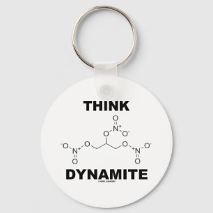 Think Dynamite (Chemical Nitroglycerin Molecule) Key Ring