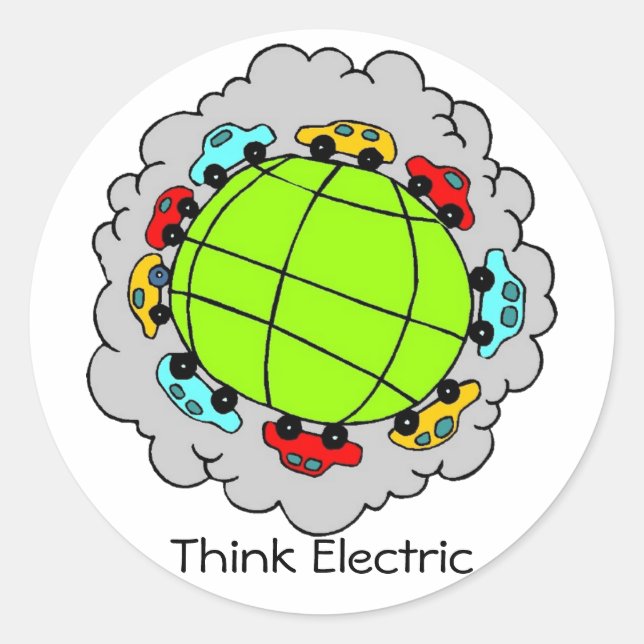 Think Electric Cars Sticker (Front)