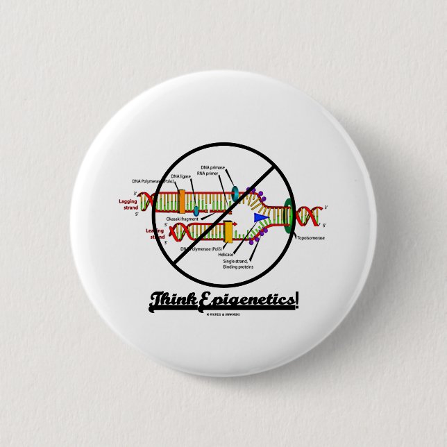 Think Epigenetics! (Cross Out DNA Replication) 6 Cm Round Badge (Front)