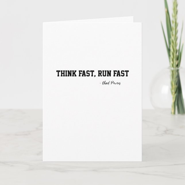 Think Fast Run Fast Sports Football Motivation Card (Front)