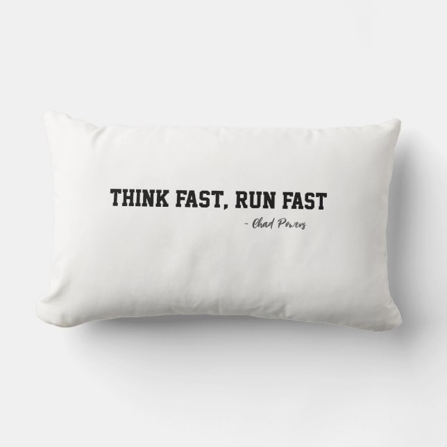 Think Fast Run Fast Sports Football Qoute Athletes Lumbar Cushion (Front)