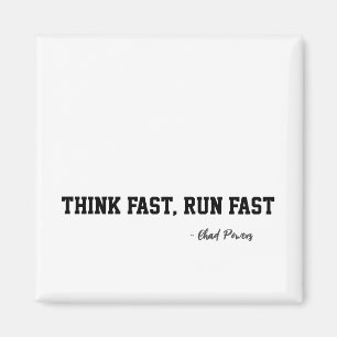 Think Fast Run Fast Sports Football Qoute Athletes Magnet