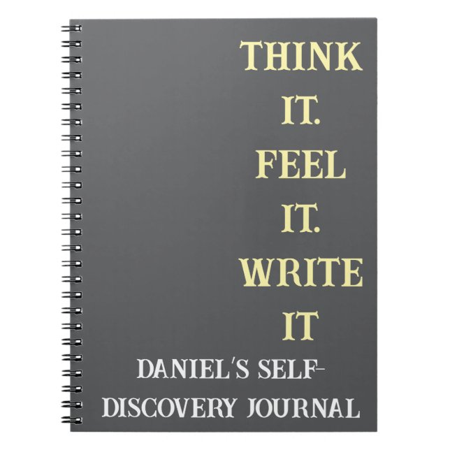 Think Feel Write Custom Reflective Journal (Front)