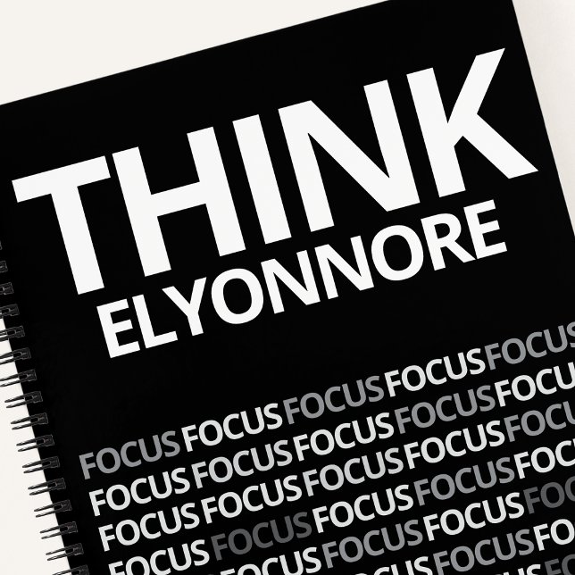 Think Focus - Modern Black And White Typography Notebook (Creator Uploaded)