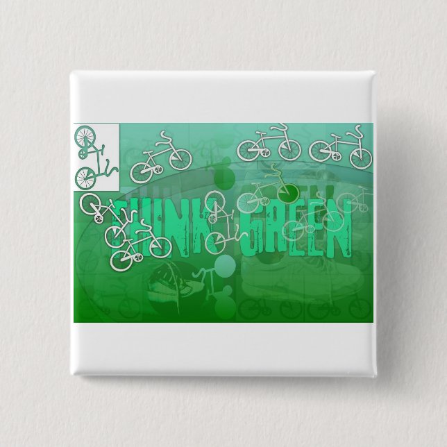 think green 15 cm square badge (Front)
