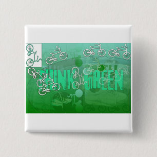 think green 15 cm square badge