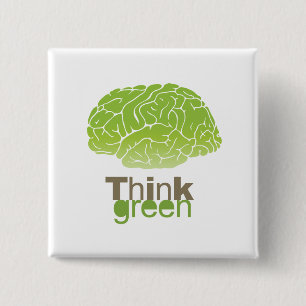 THINK GREEN 15 CM SQUARE BADGE