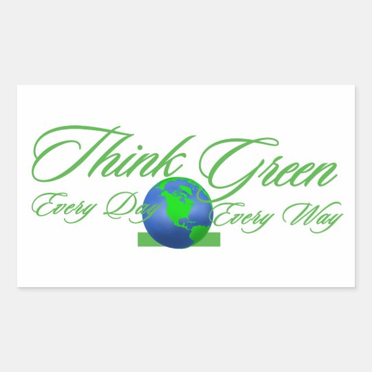 Think Green 3 Rectangle Sticker