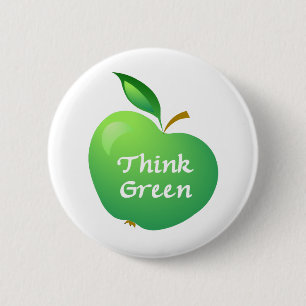 Think Green 6 Cm Round Badge