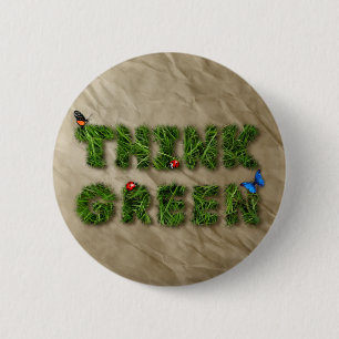think green 6 cm round badge