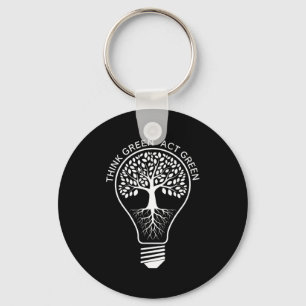 Think Green Act Green Nature Lover Earth Day _1 Key Ring