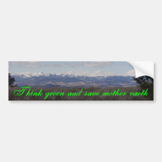 Think green and save mother earth bumper sticker