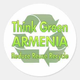 Think Green Armenia Classic Round Sticker