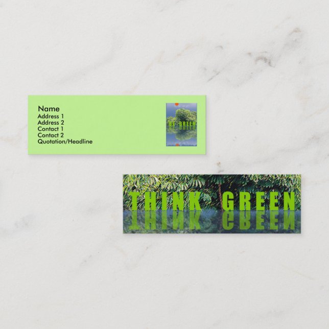 THINK GREEN / BE GREEN Mini Business Card (Front/Back)