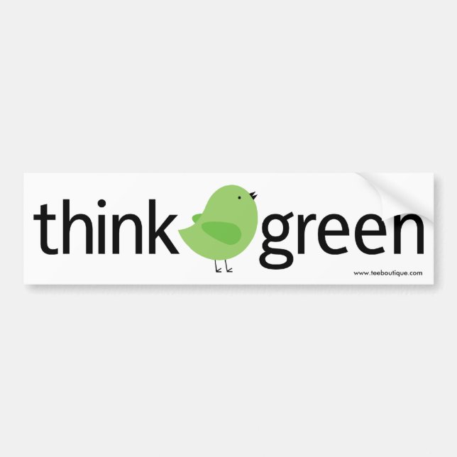 Think Green Bird Bumper Sticker (Front)