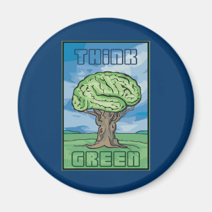 Think Green Brain Magnet