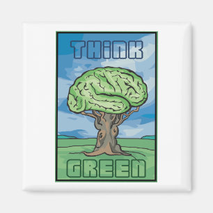 Think Green Brain Magnet