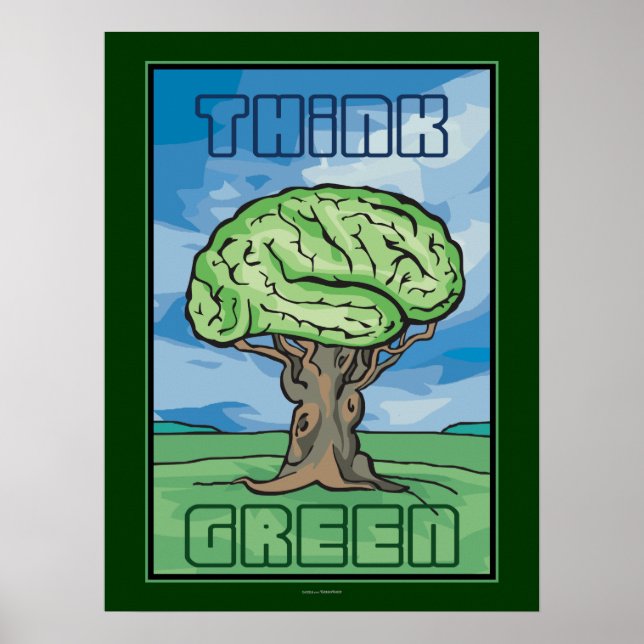 Think Green Brain Poster (Front)