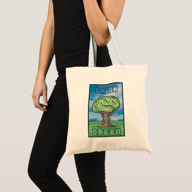 Think Green Brain Tote Bag (Front (Product))