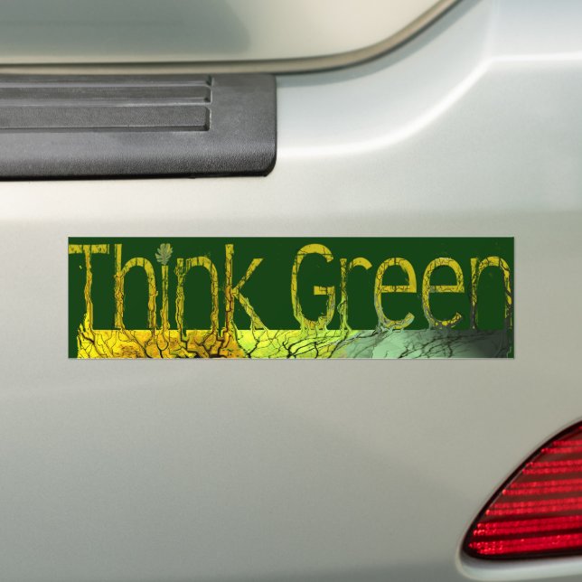 Think Green Bumper Sticker (On Car)