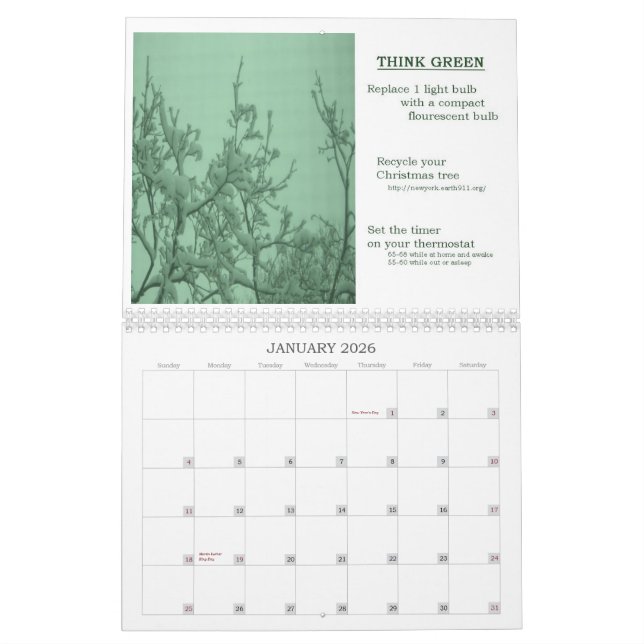 Think Green Calendar (Jan 2026)