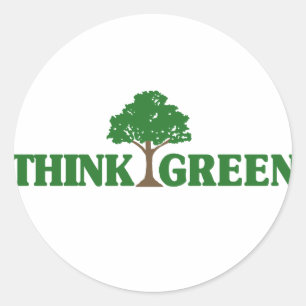 Think Green Classic Round Sticker
