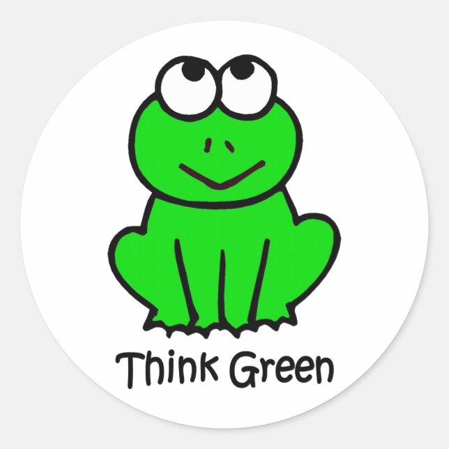 Think Green Classic Round Sticker (Front)