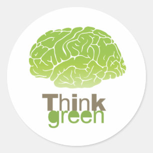 THINK GREEN CLASSIC ROUND STICKER
