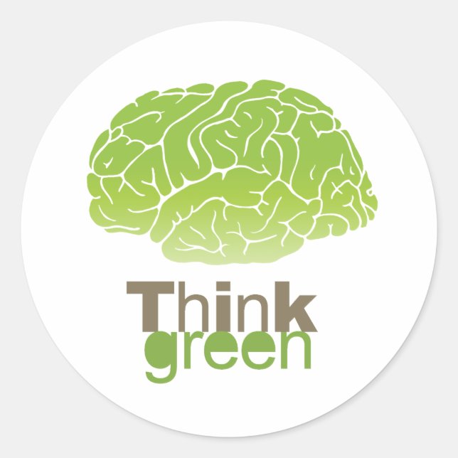 THINK GREEN CLASSIC ROUND STICKER (Front)