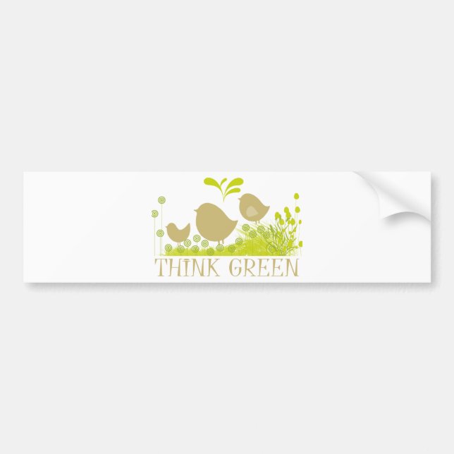 Think Green Cute Products! Bumper Sticker (Front)