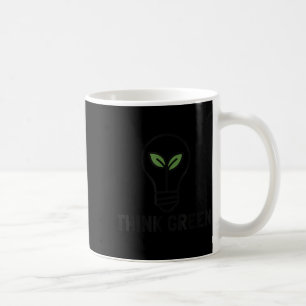 Think green earth day lightbulb plant ecology coffee mug