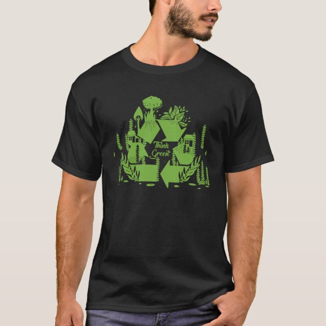 Think Green Earth Day T-Shirt (Front)