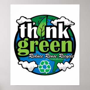 Think Green Earth Poster