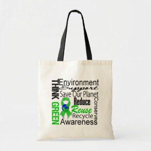 Think Green Environment Collage Tote Bag