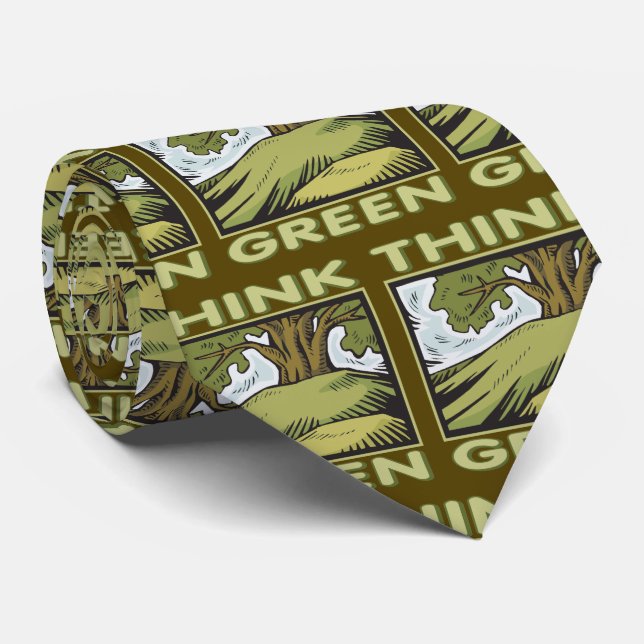 Think Green Environment Oak Tree Hugger Brown Eco Tie (Rolled)