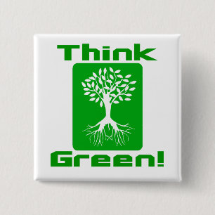 Think Green   Environmental Awareness Button