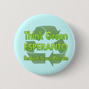 Think Green Esperanto 6 Cm Round Badge