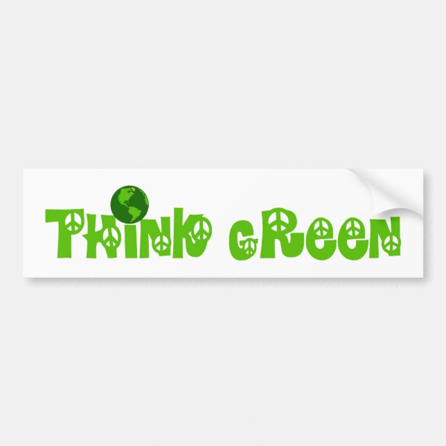 Think Green Globe Bumper Sticker (Front)