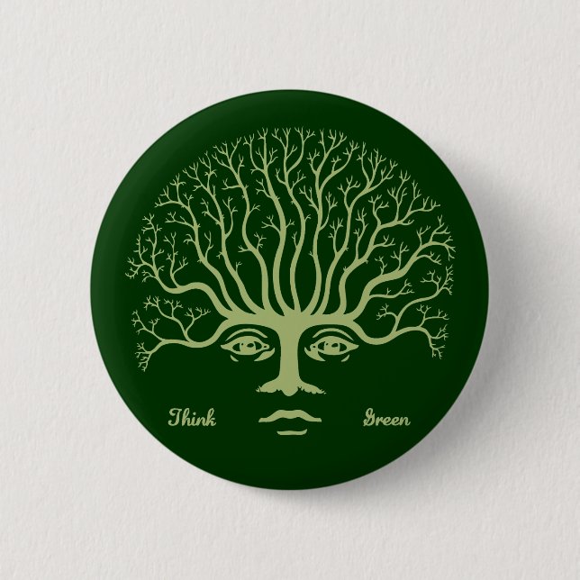 Think Green II 6 Cm Round Badge (Front)