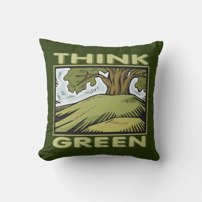 Think Green Oak Tree Cushion (Front)