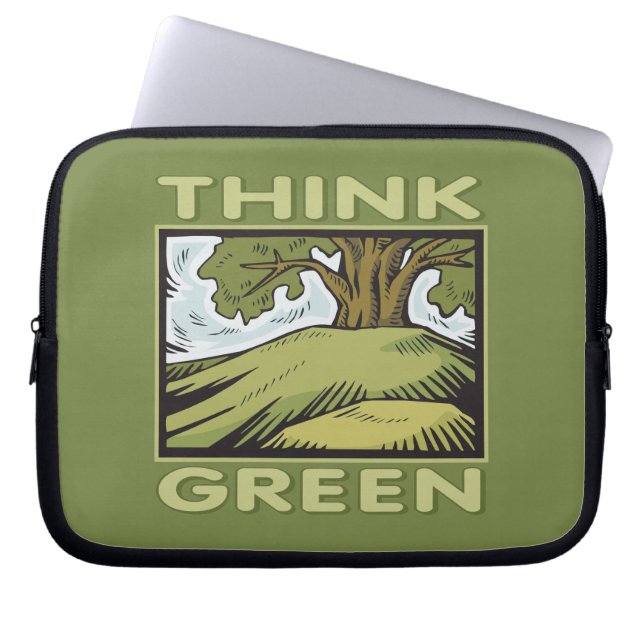 Think Green Oak Tree Laptop Sleeve (Front)