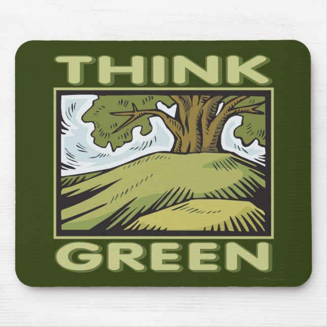 Think Green Oak Tree Mouse Pad (Front)