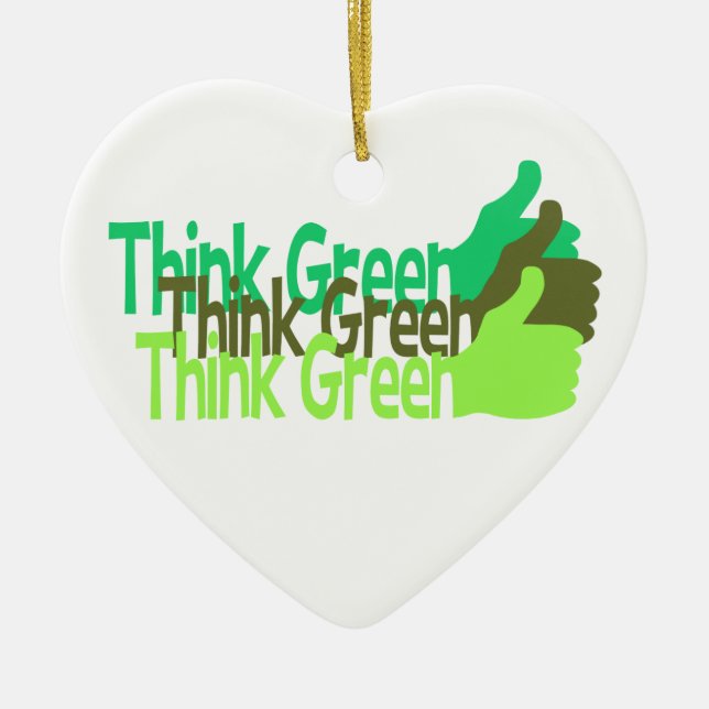 Think Green ornament - customise (Front)