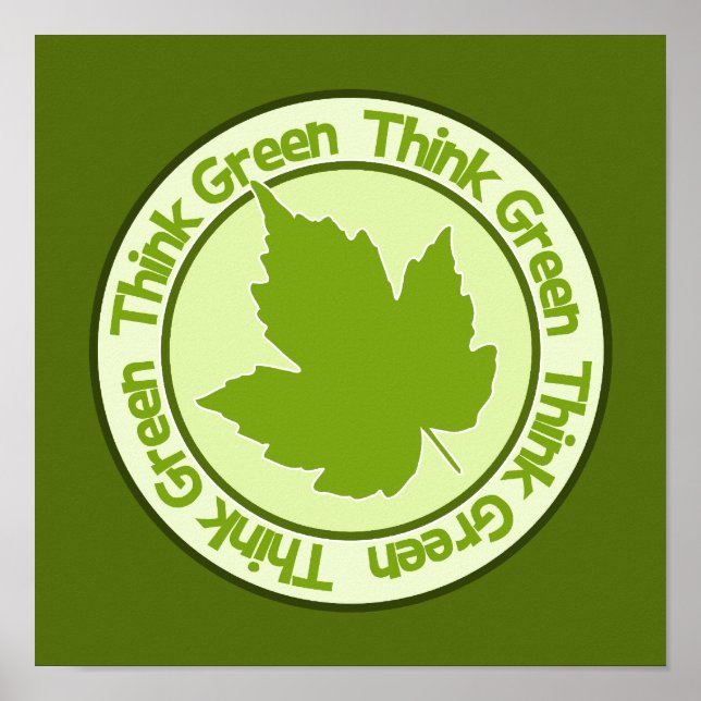 Think Green poster, customisable Poster (Front)