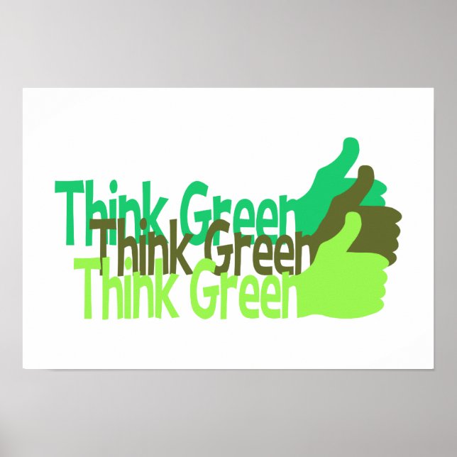 Think Green poster, customisable Poster (Front)
