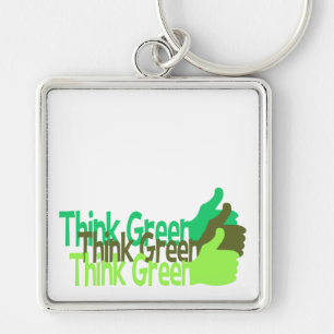 Think Green premium large key chain, customise Ring