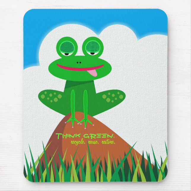 Think Green: Recycle, Reuse, Restore. Mouse Pad (Front)
