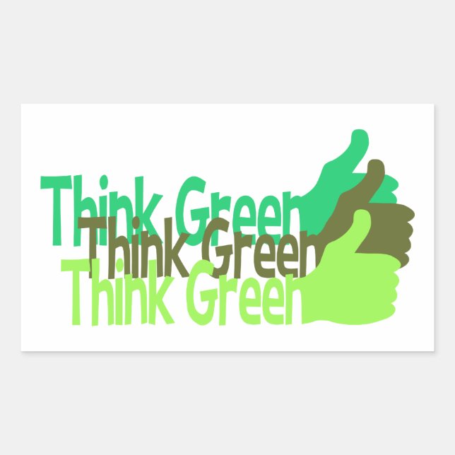 Think Green stickers, customisable Rectangular Sticker (Front)