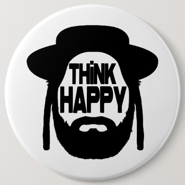 Think Happy 6 Cm Round Badge (Front)