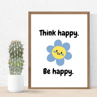 Think Happy Be Happy – Positive Mindset Kids Print